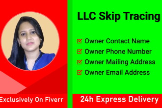 skip trace llc or companies and locate owners name, email, phone numbers