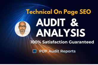 do technical and on page SEO audits or analysis and provide reports