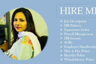 be your HR manager, write HR policies toolkit, templates, procedures and sops