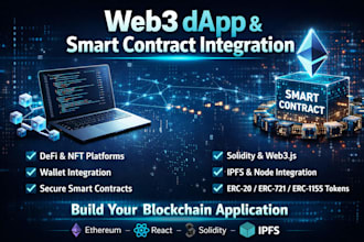 develop web3 dapp and integrate blockchain smart contracts