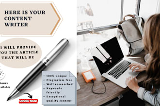 write killer, original and high quality article on any topic