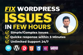 fix elementor issues, wordpress bug fixing, and wordpress errors fix