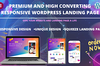 design wordpress responsive landing page and clickfunnels landing page