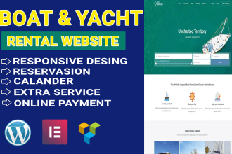 create wordpress boat, yacht rental booking website