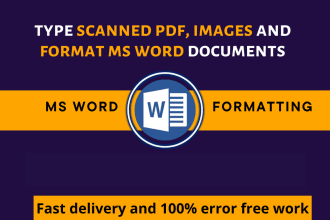 type scanned pdf, images and format ms word documents