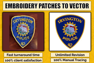 embroidered patches convert into vector illustration files