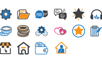 design flat icon set for web and app