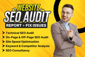 on page and technical SEO audit report and fix issues for website google ranking
