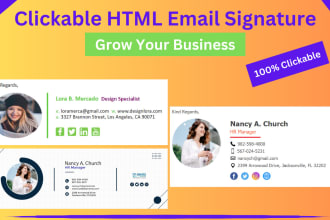 create a professional clickable HTML email signature