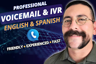 record IVR phone message mail greeting male voice over