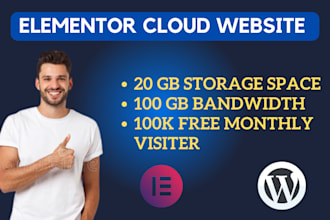 develop clean and modern website on elementor cloud