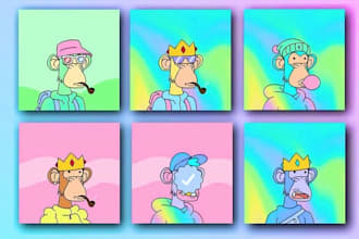 design custom doodle art or cartoon style nft collection