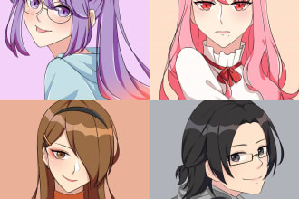 draw headshot icon anime of your characters