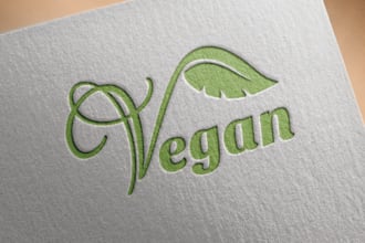 design food logo restaurant or fastfood, and vegan