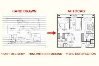redraw 2d floor plan for real estate agent in autocad