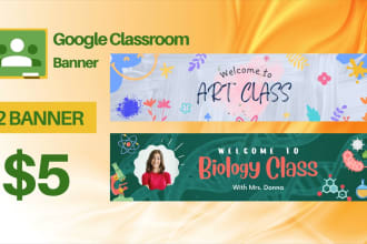 create fascinating google classroom header