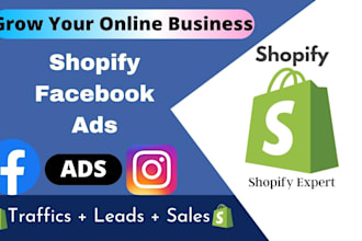 setup shopify facebook ads, ig ads, dropshipping, fb advertising, fb marketing