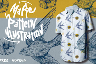 create lineart illustration pattern for your brand
