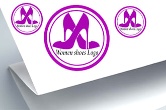 make a attractive women shoes logo design with new concept