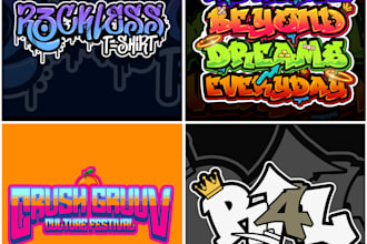 design a custom typography, hand lettering text logo