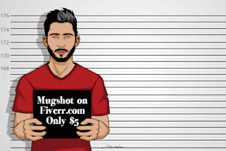 draw you as a mugshot crime photo in my vector style