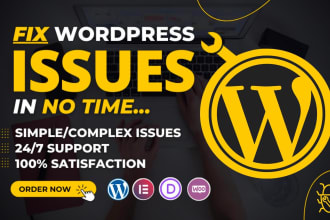 fix wordpress issues,  elementor bug quickly