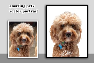 make vector illustration dog cat animal pet cartoon portrait