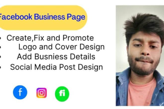 create, fix, setup, and promote facebook business page creation