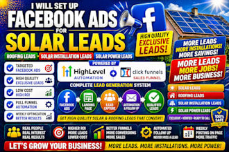 set up solar leads generation funnel roofing leads facebook ads system