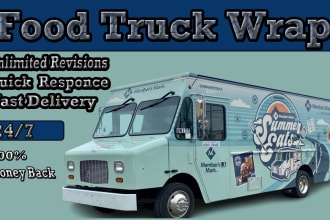 made stunning and outstanding food truck wrap, car wrap, trailer wrap