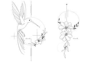 create minimalist line art tattoo with my style