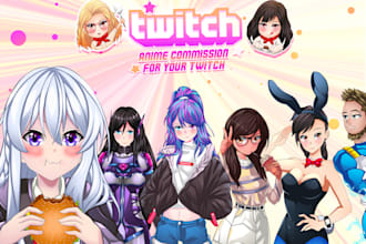 design custom anime character for your twitch persona