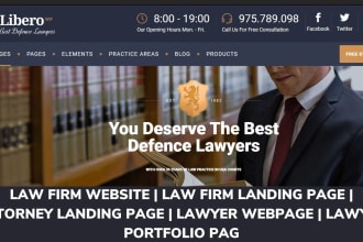 build lawyer, attorney or law firm landing page and website