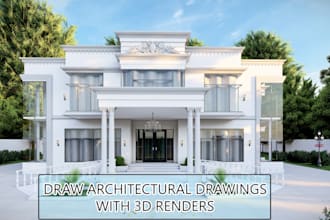 do architectural drawing, exterior design 3d rendering architecture