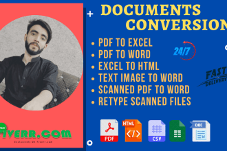 convert PDF to word, excel, html, csv or image to text