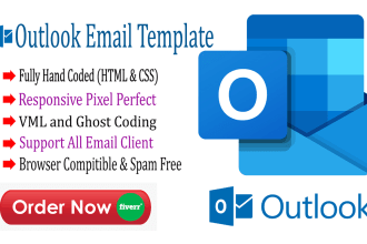 develop responsive HTML outlook email template newsletter