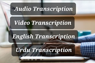 do transcription in urdu and english