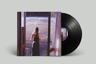 design a beautiful surreal album art or cover art