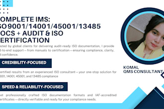 do iso 9001, 14001, 45001, 13485, 27001 documentation and certifications