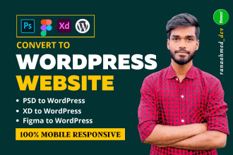 convert PSD to wordpress,figma to wordpress,xd to wordpress
