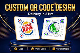 do a custom qr code design with logo within 2 hrs
