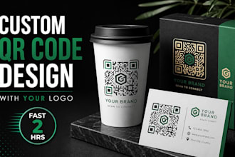 do a custom qr code design with logo within 2 hrs