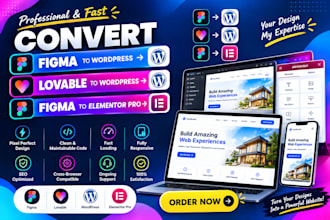 convert figma to wordpress, lovable to wordpress, figma to elementor pro