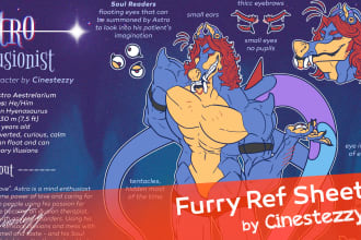 design a complex furry ref sheet for you