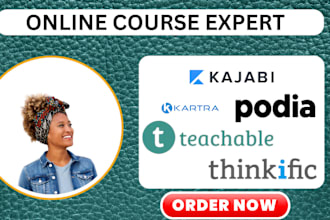 create thinkific, kajabi website, teachable, online course website podia