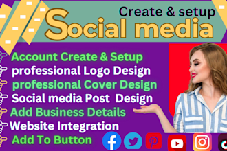 create all social media account facebook marketing any