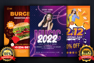 create a unique party flyer or event flyer design in 24hrs