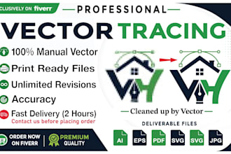 do vector tracing, vectorize, redraw, edit logo, image, font