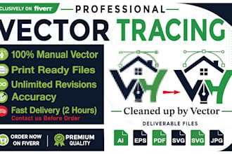 do vector tracing, vectorize, redraw, edit logo, image, font