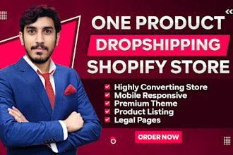 build premium one product shopify dropshipping stores website design